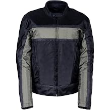 NexGen Men's Oxford Vented Textile Jacket with Removable Armor (Black/Gray, 5X-Large)