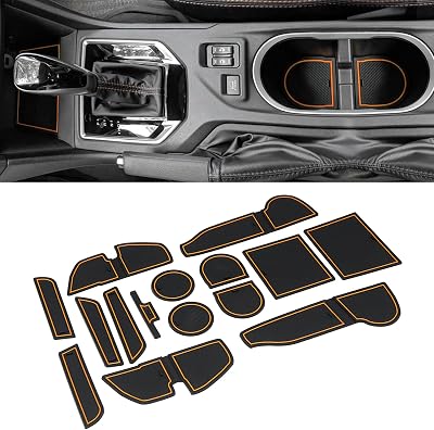 Cup Holder Inserts for Subaru Crosstrek Accessories 2023 2022 2021 2020 2019 2018, for Subaru Impreza 2017-2023 Center Console Mat Non-Slip Door Pocket Liners 15pc, Orange