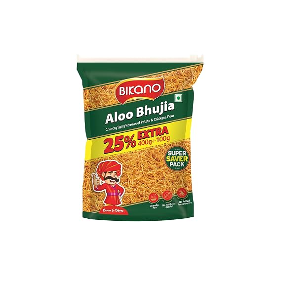 Bikano Aloo Bhujia | 350g | Crunchy and Spicy Aloo Bhujia Snack | Perfect Tea-Time Namkeen