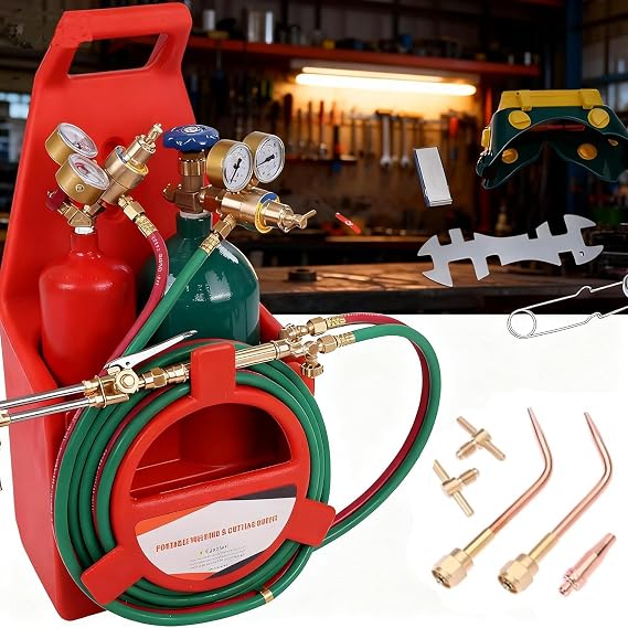 Portable Oxy Acetylene Torch Kit, Complete Welding & Cutting Kit with Tanks