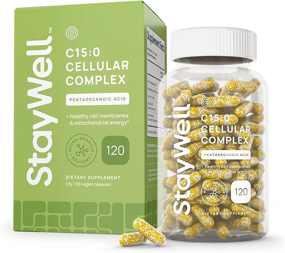 C15:0 Pentadecanoic Acid Supplement | Longevity, Cellular & Membrane Support, Micro-Granule Enhanced Absorption, Phosphatidylcholine, L-Carnitine, Ubiquinol CoQ10 & Tocotrienols 120ct