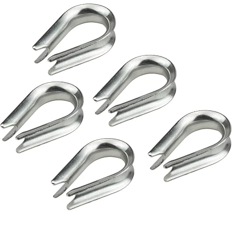 5 PCS M10 Stainless Steel Thimble for 3/8 Inch Diameter Wire Rope