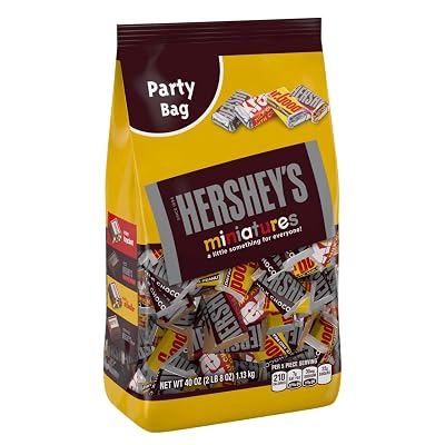 HERSHEYS Chocolate Candy Assorted Miniatures, Krackel, Mr. Goodbar & Hersheys Special Dark Chocolate, Party Bag, 40oz.