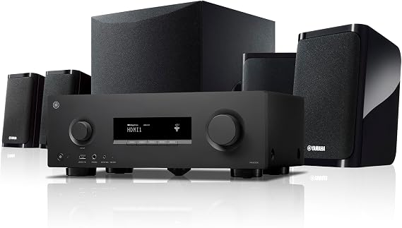 Yamaha YHT-4970U 5.1-Channel Home Theater System - Dolby Atmos 4K120 8K AV Receiver, 5 Speakers and Powered Subwoofer - HDMI eARC, Bluetooth Wireless Streaming