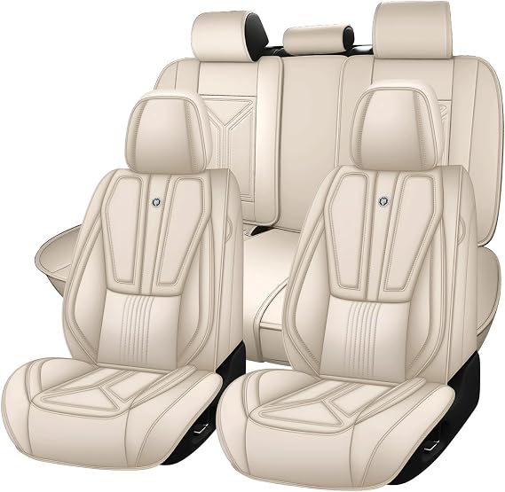 Car Seat Cover for Benz C Class C200 C260 C300 2000-2024,5 Seat-Beige