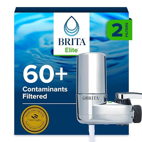 Brita Lavabo için Su Filtresi, Musluk Suyu için Musluk Montajlı Su Filtrasyon Sistemi, Kurşun% 99'unu Azaltır, Krom