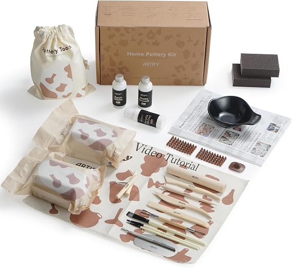 ARTIFY Air Dry Clay Kit for Adults, DIY Pottery Craft Airdry Tool Kit at Home, Art Hobby Clay Sculpting Modeling Making, Date Night Couples Family Beginners Valentines Day Gifts