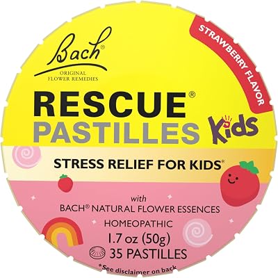 RESCUE Kids Pastilles, Natural Strawberry Flavor, Stress Relief for Children, Calming Aid, Homeopathic, Flower Essences