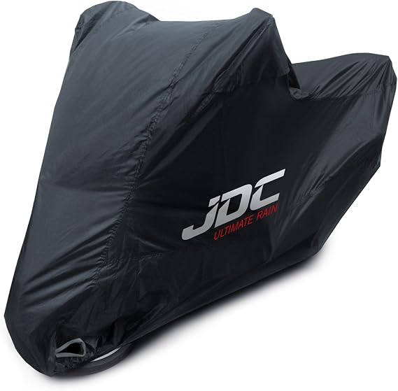 JDC Motorcycle 100% Waterproof Cover - Ultimate RAIN (Heavy Duty, Soft Lining, Heat Resistant Panels, Taped Seams) - L