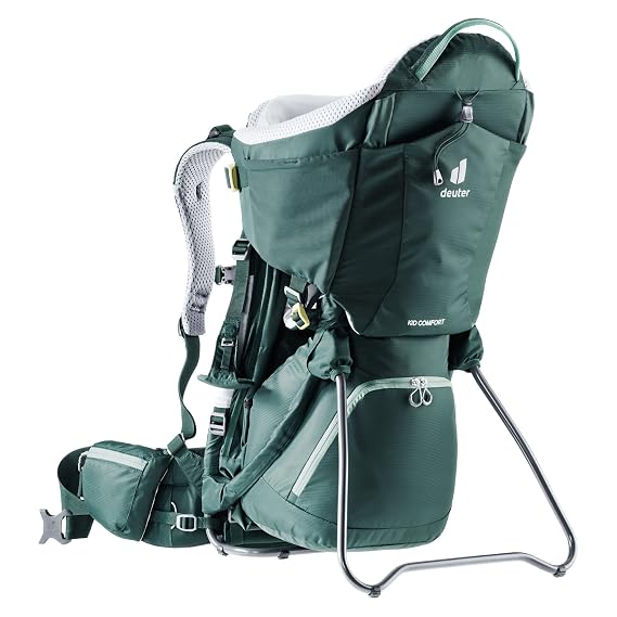 Deuter Kid Comfort Child Carrier and Backpack for Travel & Hiking with Toddlers - Forest