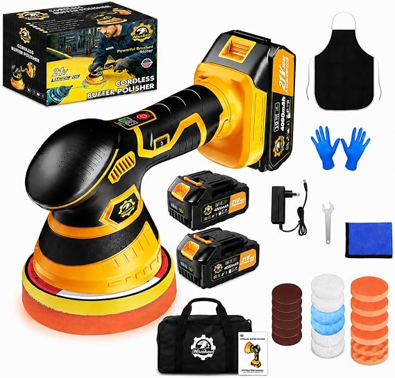 Cordless DA Polisher Kit with 2 x 4000mAh Batteries