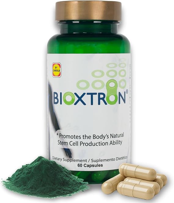 Bioxtron Natural Stem Cell Supplement Capsules - Cellular & Antioxidant Support Formula with Blue Green Algae, Spirulina, Immune & Energy Support - 60 Capsules