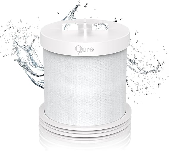 Qure Skincare Shower Filter Refill - Replacement Cartridge for Shower, 99% Chlorine Reduce, Clinically Tested - White, 3-Month Supply (1 Piece)