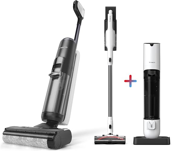 Tineco Floor ONE S5 PRO 2 Cordless Wet Dry Vacuum Smart Hardwood Floor Cleaner Machine & Pure ONE Station 5 Cordless Smart Vacuum with 2.5L Auto Dust Base, Full-Path Self-Cleaning