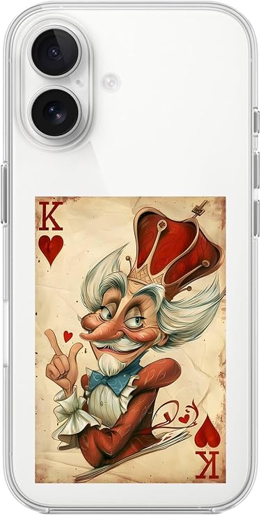iPhone 16 Uyumlu Şeffaf Kılıf Kartlar King 4 Tasarımlı