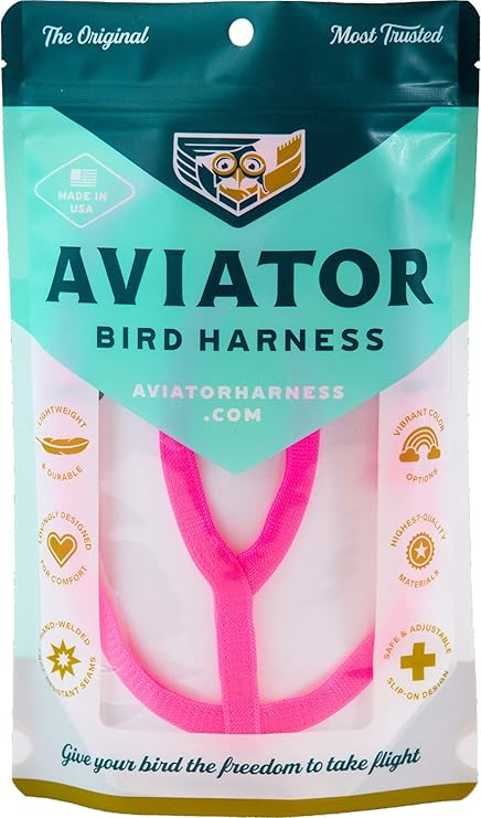 The AVIATOR Pet Bird Harness and Leash: Mini Pink