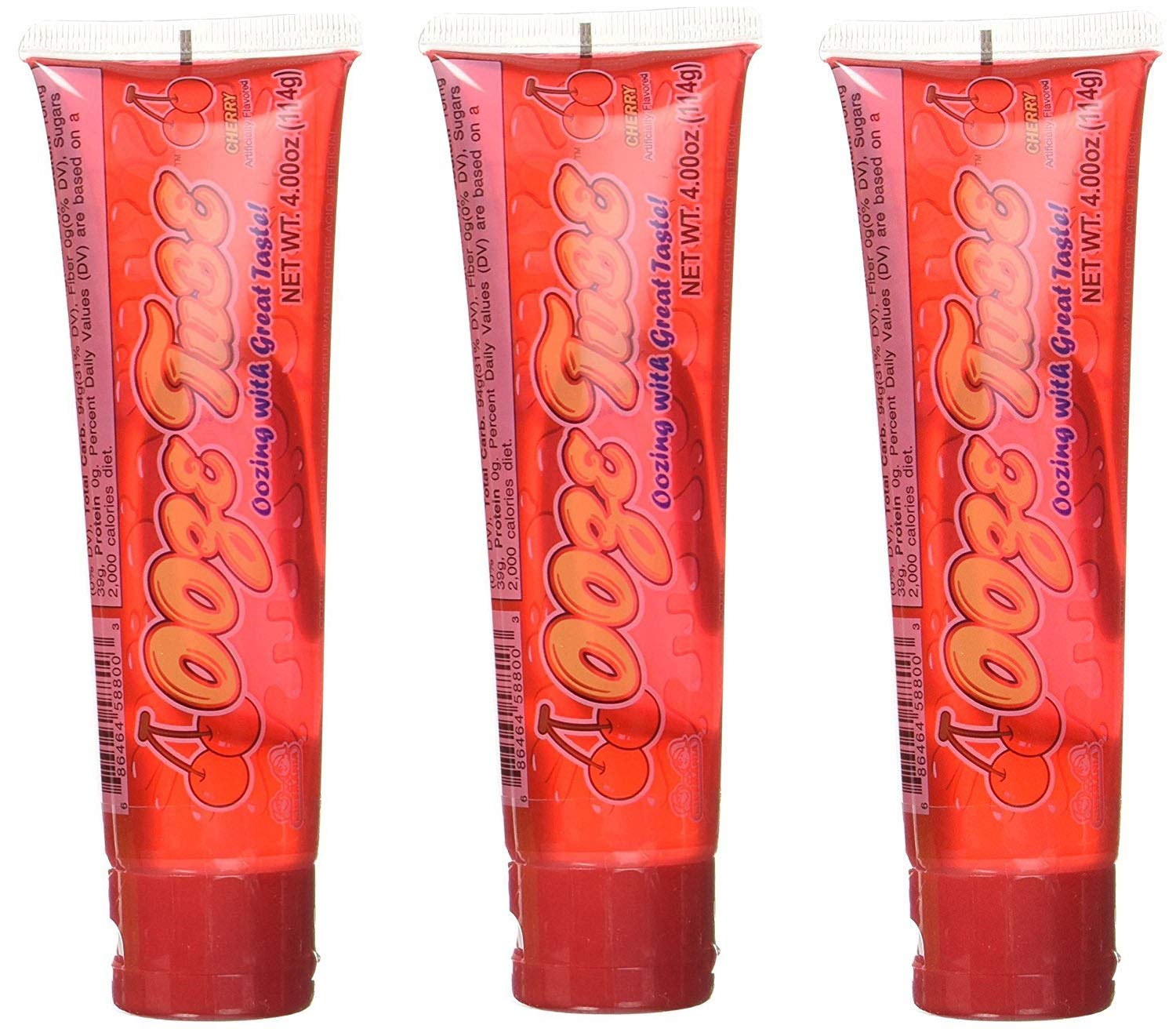 Set of 3 OOZE TUBE Candy Tube! 4oz Each! 3 Flavored Gel Candies!