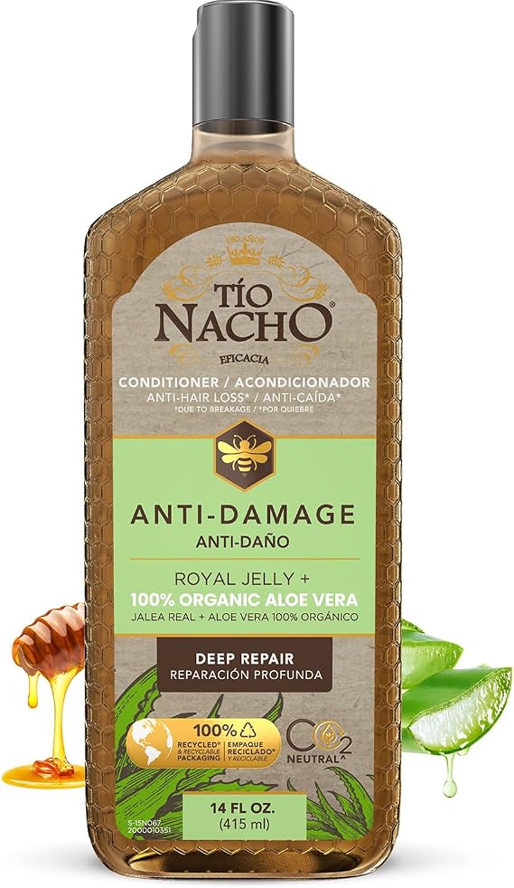 Tio Nacho Anti-Damage Conditioner with Aloe Vera & Royal Jelly, Keratin Conditioner for Women, Deep Repair for Damaged Hair, Nourishing Aloe Vera Hair Care 14 fl oz