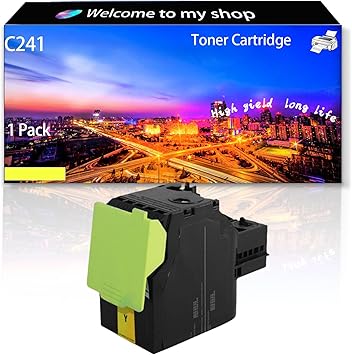 C241 C241XK0 C241XC0 C241XM0 C241XY0 Compatible for Lexmark Toner Cartridge C2325 C2325dw C2425 C2425dw C2535 C2535dw MC2325 MC2325adw MC2425 MC2425adw MC2535 MC2535adwe MC2640 Printer (Yellow)