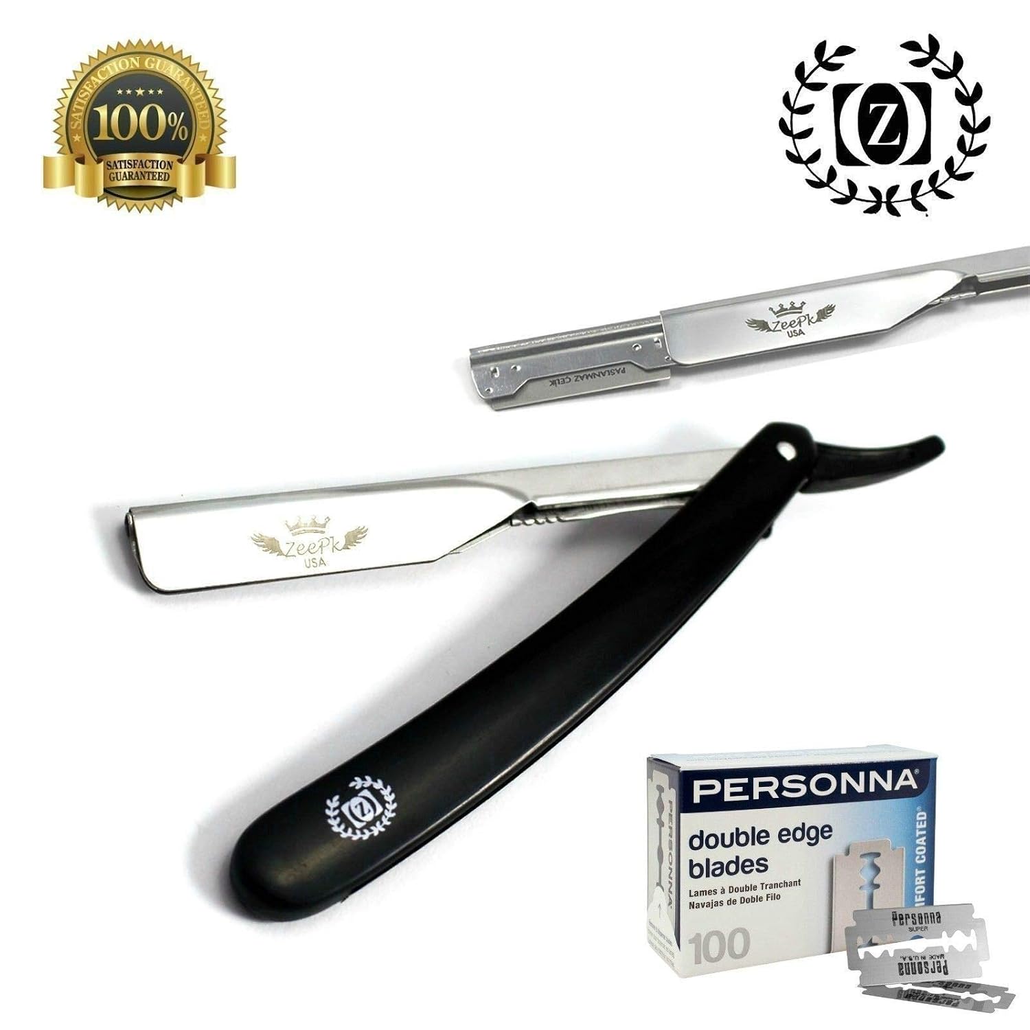 Barber Salon Straight Wet Cut Throat Shaving Razor 100 Blades