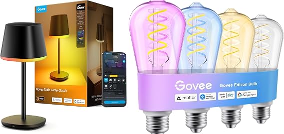 Govee Edison Bulbs Smart Cordless Table Lamp Classic