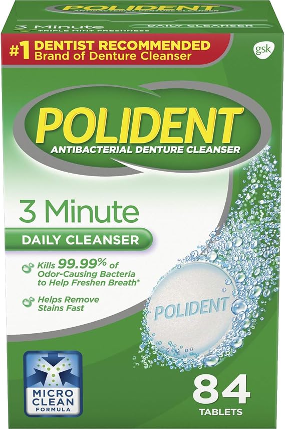 Polident 3 Minute Denture Cleanser Tablets - 84 Count