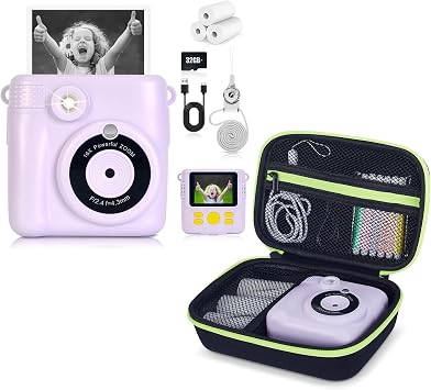 A Set of one Purple Camera and one Black Camera Case
