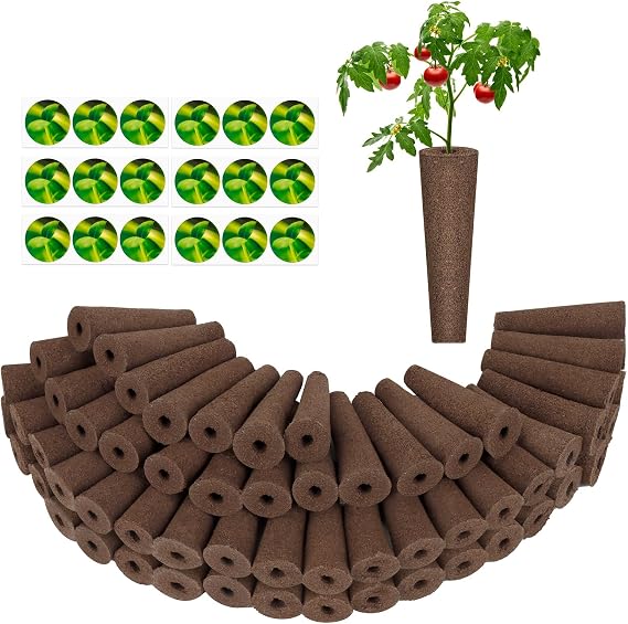 60 Pack Grow Sponges, Hydroponic Pods Replacement Compatible with AeroGarden and Most Hydroponic Systems, 60 Pcs Universal Replacement Sponges and 60 Pcs Plant Labels for Hydroponics Indoor Garden