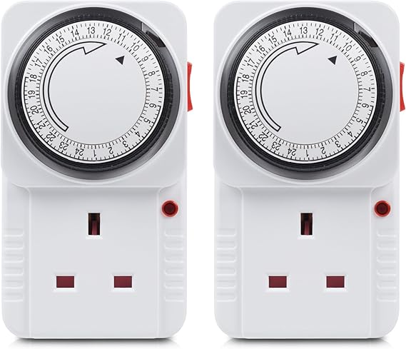 hbn 24Hour Mechanical Timer Plug Socket UK,Light Timers for Home Security