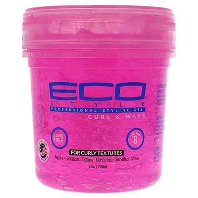 Ecoco Eco Style Hair Gel - Curl And Wave - Anti-Itch, Alcohol-Free Formula - Perfect Hold For Angled Or Tapered Sides - Ideal For Wavy Hair - No Flakes - Not Animal Tested - Moisturizes - 8 Oz