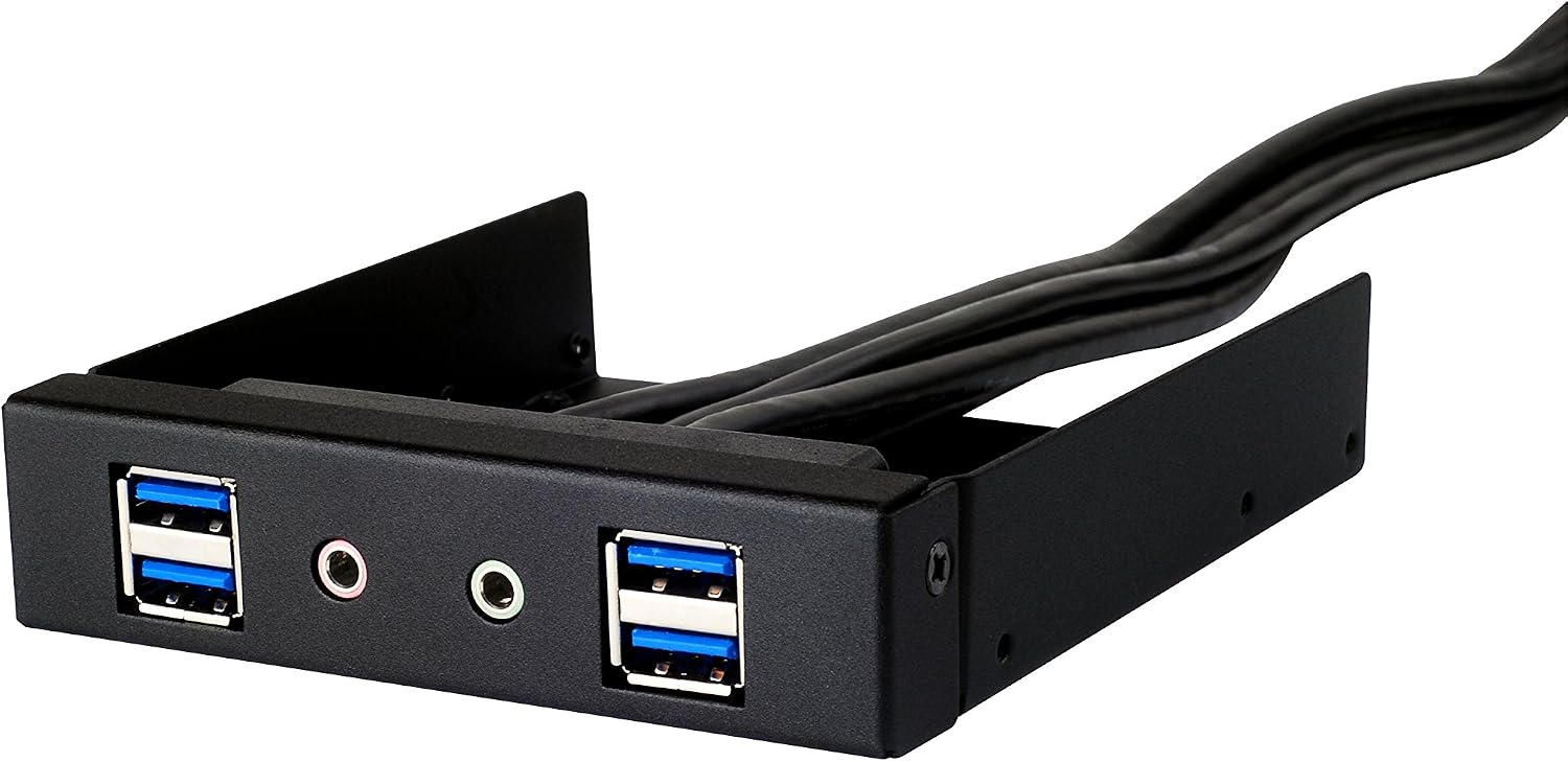 SilverStone 3.5インチベイ用 USB3.0×4&オーディオポートキット ブラック SST-FP32B-E