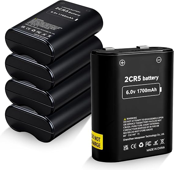 Replacement 2CR5 Batteries, (New Upgraded) 1700mAh 6 Volt Photo Battery for 2CR5M 5032LC DL245 EL2CR5 KL2CR5 RL2CR5, 5-Pack