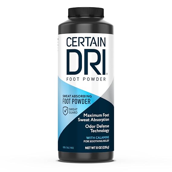 Certain Dri Foot Powder for Men & Women, Talc-Free, 8 oz