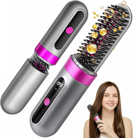 Cordless Hair Straightener, Portable Travel Ionic Hair Straightening Brush