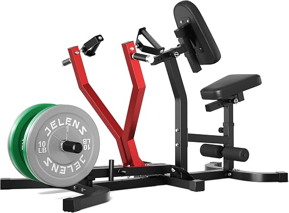 JELENS RM01 Seated Row Machine, Back Exercising Equipment Plate Loaded, Chest Supported T-bar Row Machine with Independent Arms, Back Machine Home Gym for 400LBS Capacity Gym Equipment