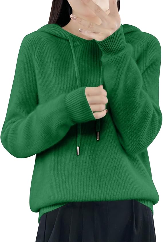 Lolvmvchi Cashmere Sweaters for Women Winter Knitting Hoodies with Pullovers Fashion Sweater Fall Drawstring Thick Sweaters