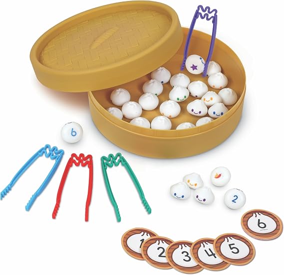 Learning Resources Dumpling Dash Fine Motor Math Game - Squishy Dumpling Toy, Montessori Counting Toys, Kids Board Game, Play Food, Homeschool Toddler Games, Fine Motor Skills, Preschool Board Games