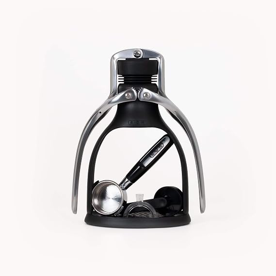 ROK EspressoGC Manual Espresso Maker - Portable Hand Powered Espresso Machine with Stainless Steel Portafilter, Ideal for Quick Coffee, Travel, Camping, and Home Use