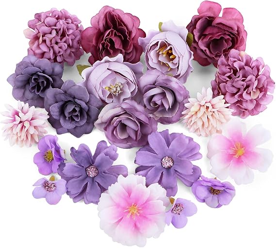 Artificial Flower Heads Artificial Flowers Pack of 20