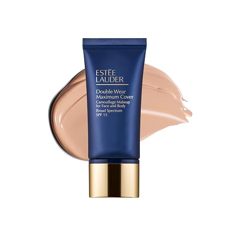 Estee Lauder Double Wear 24-Hour Maximum Cover Camouflage Foundation Makeup for Face and Body SPF 15 | Full Coverage | Tattoo Cover Up Makeup Waterproof, 1.0 Fl Oz