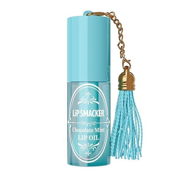 Lip Smacker Holiday Lip Oil, Nourishing Lip Treatment with Shine, Moisturizing Winter Lip Care, Holiday Gift & Stocking Stuffer - Chocolate Mint