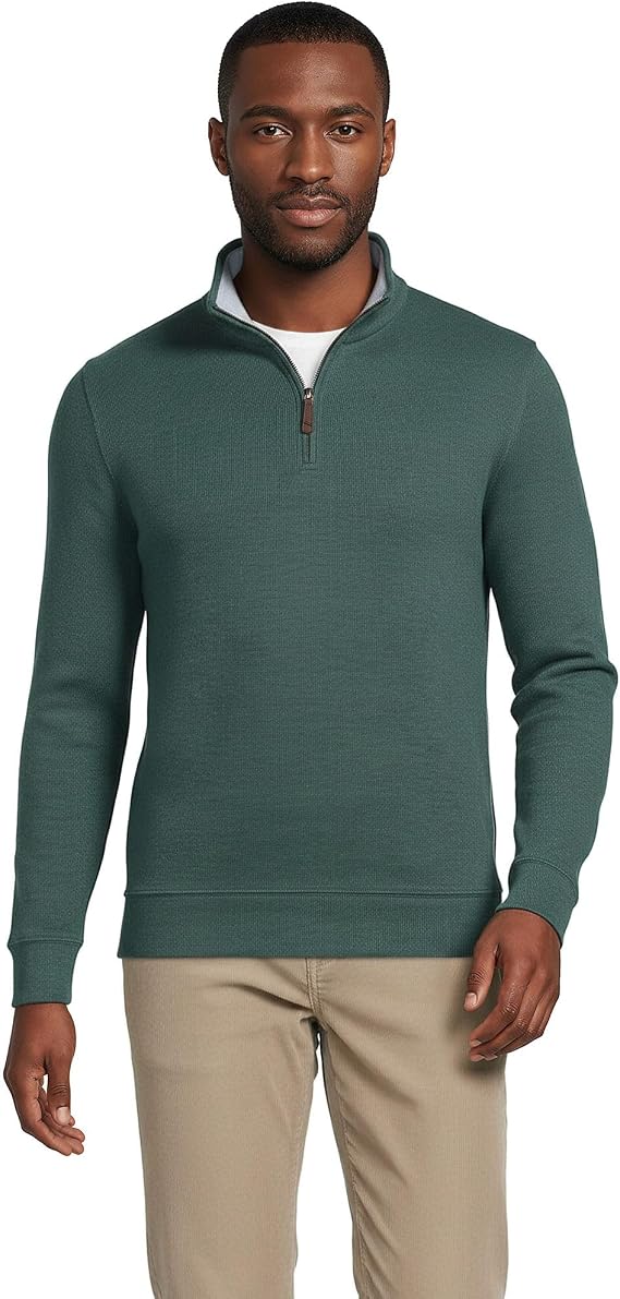 Lands' End Men's Quarter Zip Pullover Sweater