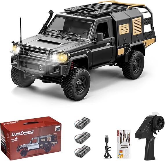 RC Truck, 1/12 LC79 RC Rock Crawler, MN-82S New Upgrades Land Cruiser Remote Control Pickup Off Road RTR 2.4GHz Remote Control Rock Crawler Car with Controllable Headlights DIY Customization