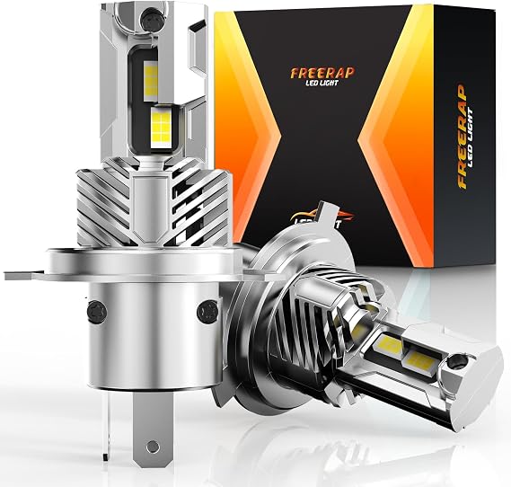 H4 LED Headlight Bulb, 60W 32000LM 6500K Cool White 9003/HB2 Headlight Bulbs, Low/High Beam LED bulb with Fan, Plug and Play, Halogen & Xenon Replacement Lights, Pack of 2(H4/9003/HB2)