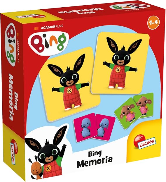 Lisciani - BING MEMORY GAME - Classic Matching Game for Kids Aged 3+ Colorful Bing Characters - Improves Memory, Observation & Focus - Durable Cards - Educational Gift Idea - Easy to Play