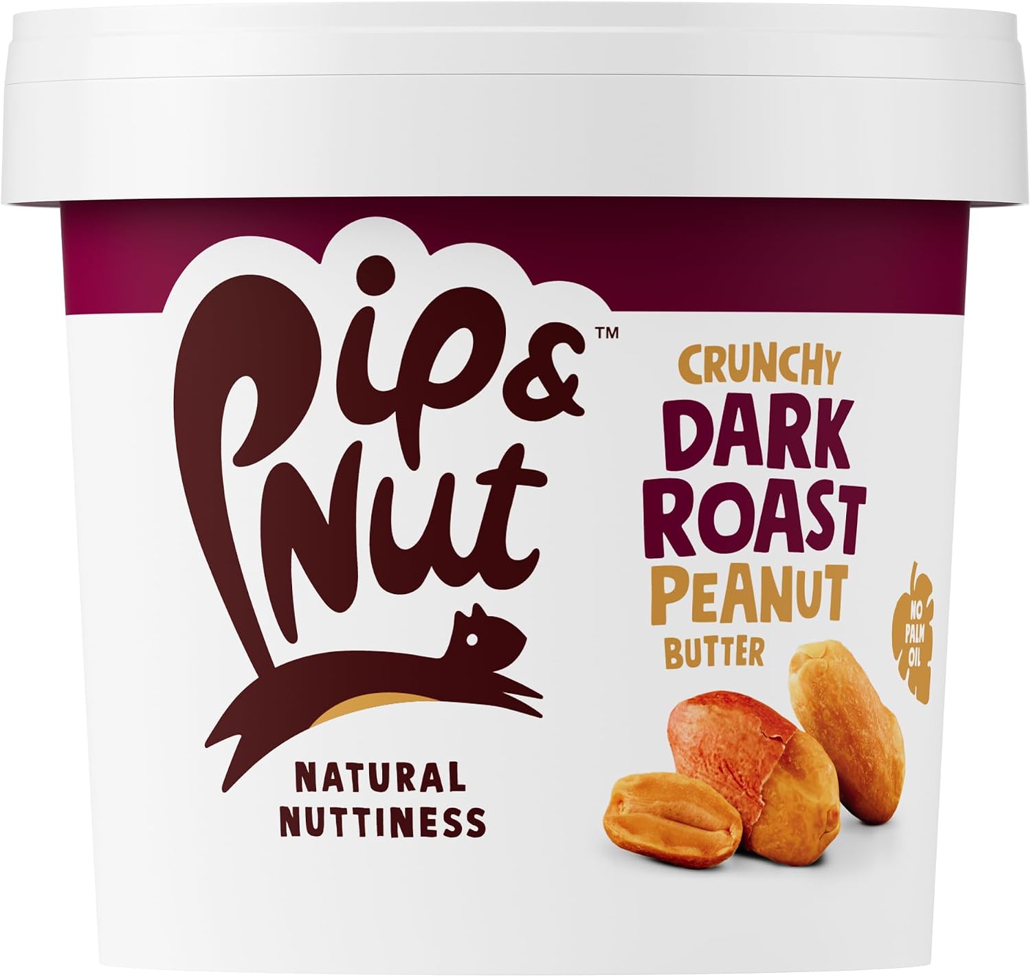 Pip & Nut - Ultimate Crunchy Dark Roast Peanut Butter 1kg | Natural Nut Butter, No Palm Oil, No Added Sugar, Hi-Oleic Peanuts, High in Unsaturated Fats, Gluten Free, Vegan, Dairy Free