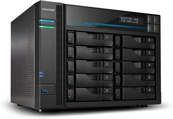 Asustor AS7110T Lockerstor Pro 10bay Nas Intel Perp Xeon 4c Cpu 8gb Ddr4 2 M.2 Slots