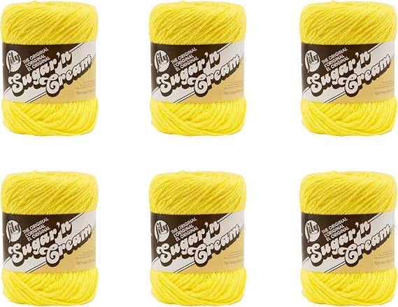 Lily Sugar'n Cream Cotton Yarn for Dishcloths Sunshine 6-Pack