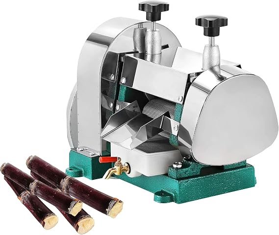 Commercial Sugar Cane Press Extractor, Manual Sugarcane Juice Machine, Stainless Steel Extractor Squeezer Press, 50KG/h Manual Juicer for Restaurant Or Home Use, Silver