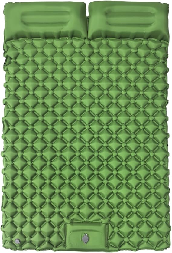 Double Sleeping Pad Inflatable Mattress Camping with Built-in Foot Pump | Portable Hiking Gear for Car Tent Backpacking Trekking Outdoor Adventures